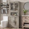 67" Tall Bathroom Storage Cabinet with 4 Doors & Flip Glass Drawer,  Freestanding Organizer for Kitchen, Pantry, Living Room - 3 of 4