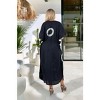 LEELA Women's Summer Maxi Nightdress Cover Up Gown Caftan Loungewear Dashiki House Dresses for Women 3X-4X Blue, Polka Dots - 3 of 4