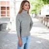 Anna-Kaci Women's Cable Knit Turtleneck Sweater Soft Warm Cozy Pullover Classic Design - 2 of 4