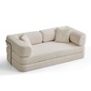 Corduroy Convertible Compressed Floor Couch Sofa Bed with Pillow-to-Blanket and Enhanced Frame Stability - 4 of 4