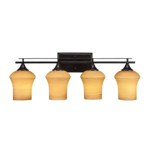 Toltec Lighting Uptowne 4 - Light Vanity in  Dark Granite with 5.5" Zilo Cayenne Linen  Shade - 1 of 1
