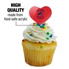 New Jersey Institute of Technology Highlanders Logo Heart Love Cupcake Picks Toppers Decoration Set of 6 - 3 of 4