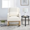 VYNXARIA 27.5 "W Modern Accent High Back Living Room Casual Armchair Rocker with One Lumbar Pillow, Two Side Pockets,Teddy White - 2 of 4