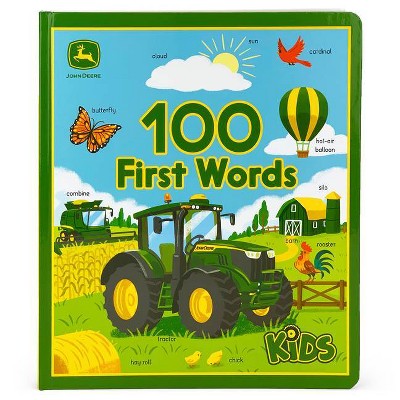 100 First Words - (John Deere 100 Firsts Children's Interactive Board Book) by  Jack Redwing (Board Book)