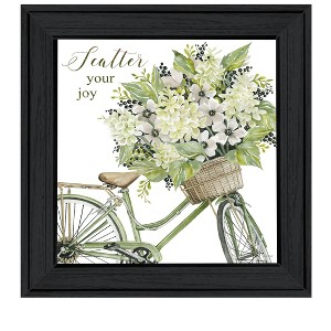 HomeRoots SCATTER YOUR JOY WITH FLOWERS Black Framed Print Wall Art - 1 of 4
