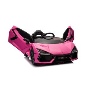 Jojoka 12V Ride On Car for Kids, Licensed Lamborghini Electric Vehicle, Remote Control, Bluetooth, USB, Music, Headlights, Sports Toy - 1 of 4