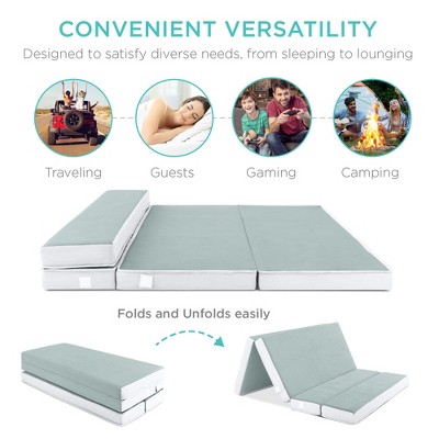 Seafoam Full-Size Foldable Foam Mattress with Carry Case