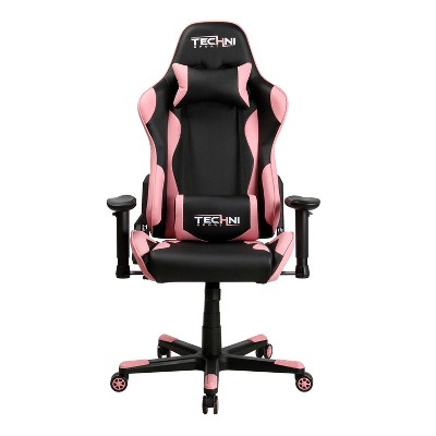 Ergonomic High Back Racer Style PC Gaming Chair Pink - Techni Sport