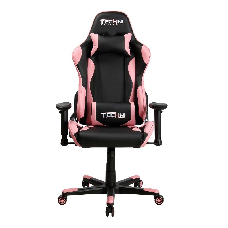 Ergonomic High Back Racer Style PC Gaming Chair Pink - Techni Sport, 1 of 15