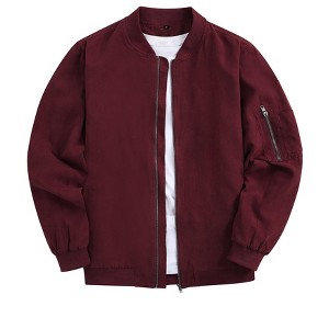 Clearlove Men's Suede-Look Aviation Bomber Jacket Vintage-Inspired Faux Leather Jacket with Quilted Lining - 1 of 4