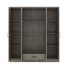 SEVOBAL 4-Door Armoire Wardrobe Drawer Shelves Hanging Rail Wardrobe Clothes Organization Freestanding MDF Storage Cabinet, Gray, 166.4"*60.2"*14.5" - 3 of 4