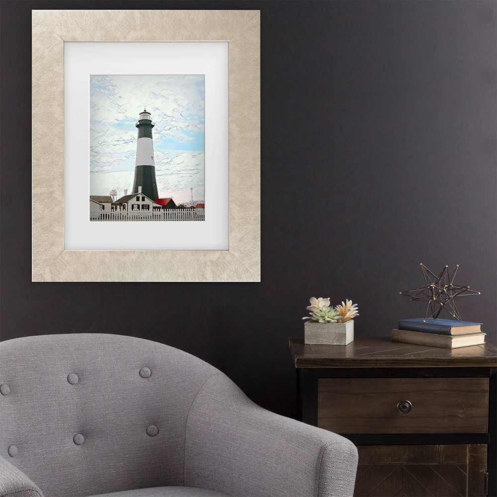 Photos - Other Decoration Trademark Fine Art 16"x20" Watson-Hall Tybee Island Light Station and Museum Georgia USA Matted Framed Art Cream