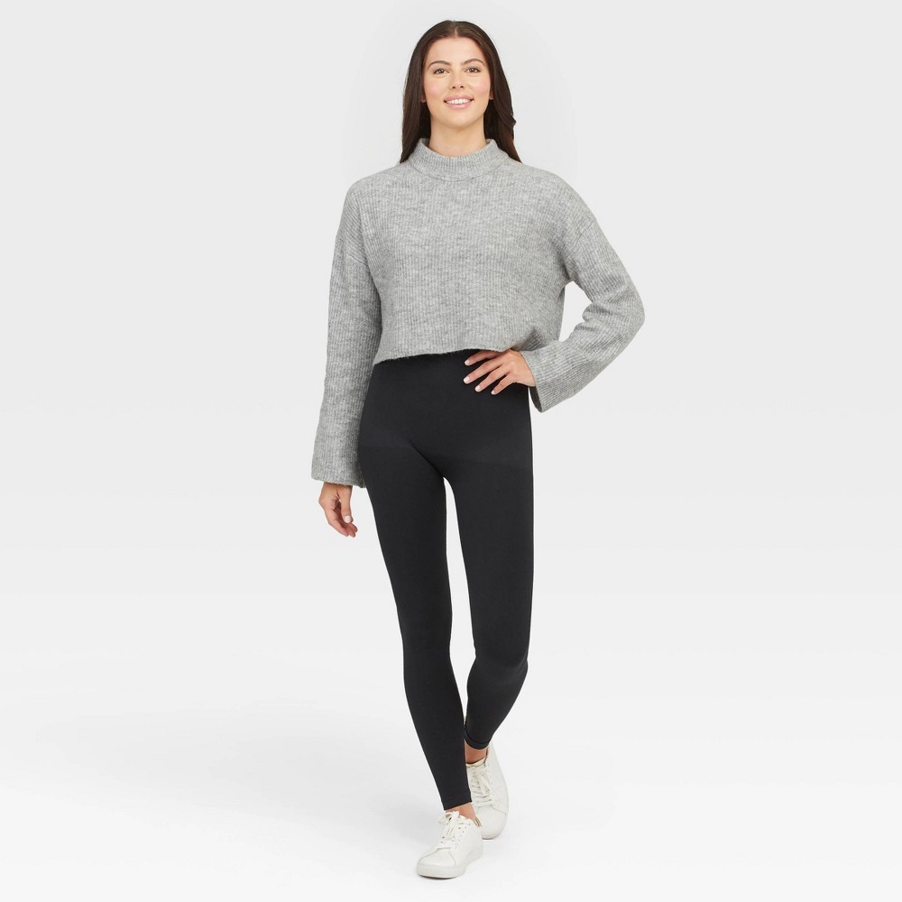 ASSETS by SPANX Women's High-Waist Seamless Leggings - Black L: Lightweight Jersey, Ankle Length, Pull-On