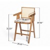 27'' Modern Bar Stool with Padded Seat,Wood Counter Height Barstools with Arm Backrest for Kitchen Island,Dining Room-Tanpinhause - 3 of 4