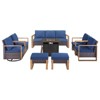 Buenhomino Patio Furniture Set with Fire Pit Table, 30'' 50,000 BTU Flame Comfortable 8 Pieces Wicker Rattan Outdoor Furniture Set w/Soft Cushion - 3 of 4