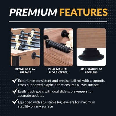 Daulton 55" Rustic Oak and Black Foosball Table