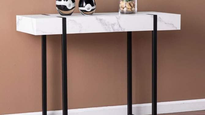 Wennan Modern Faux Marble Console Table Black/White - Aiden Lane, 2 of 11, play video