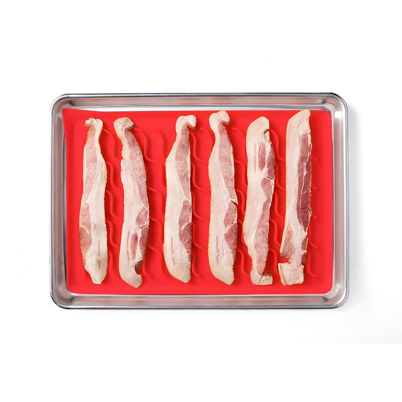 Talisman Designs Silicone Oven-Safe Bacon Mat, 11x17 inches, Red, 3 of 4