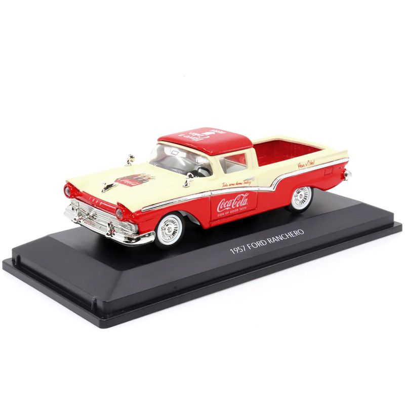 1957 Ford Ranchero "Coca-Cola" Red and Cream 1/43 Diecast Model Car by Motor City Classics, 3 of 7
