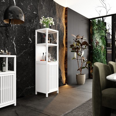 SKRAN A 52-Foot-Tall Linen Tower Bamboo Storage Cabinet, Suitable for Main Living Spaces Such as bathrooms, bedrooms, and Living Rooms