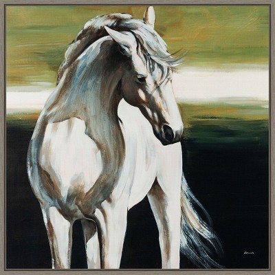 Amanti Art Portrait of Dakota the Horse by Sydney Edmunds Canvas Wall Art Print Framed 22 x 22-in.