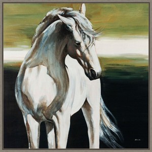 Amanti Art Portrait of Dakota the Horse by Sydney Edmunds Canvas Wall Art Print Framed 22 x 22-in. - 1 of 4