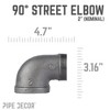 Pipe Decor 2 in. Black 90 Degree Street Elbow - 2 of 4