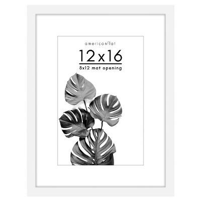 Americanflat Picture Frame with Mat - Wood with Glass Cover