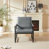 SKRAN Tech cloth Armchair, Retro Leisure Accent Chair with Soft Padded & Cushion,Armrests with Black Metal Frame for Living Room/Bedroom/Study - 2 of 4