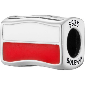 Sterling Silver Travel Charm - World Flags Country Bead for Bracelets, Gift for Mom & Daughter - 1 of 4