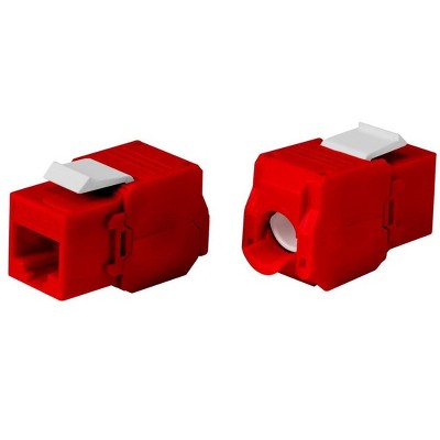 Monoprice Cat6A RJ-45 Toolless 180-Degree Keystone, Red