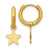 Chisel Stainless Steel Polished Yellow IP-plated Removeable Star Dangle Hinged Hoop Earrings - 2 of 4