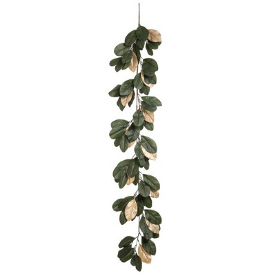 Transpac Fabric 60 in. Multicolor Autumn Accented Magnolia Garland