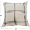 Storied Home Square Plaid Cotton Pillow Cover, Grey - 2 of 4