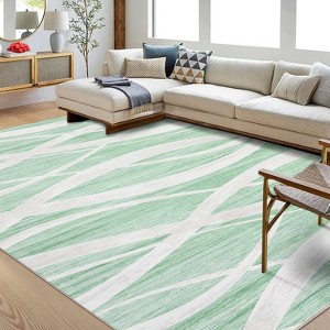 5x7 Washable Area Rugs, Rug for Living Room, Soft Modern Wave Distressed Carpet, Non-Slip Entry Rug, Print Rug, Low Pile Non-Shedding Foldable Rugs - 1 of 4