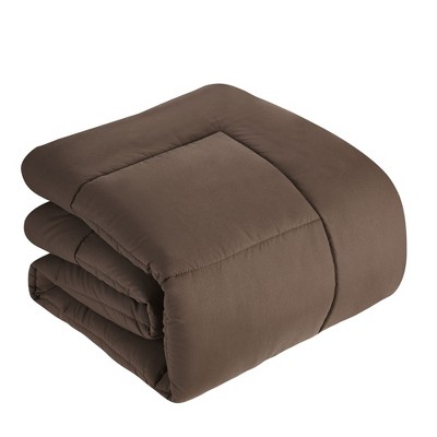 Twin Chocolate Microfiber Down Alternative Bed in a Bag Set