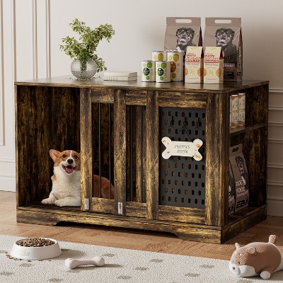 41.3''w Dog Crate Furniture,heavy-duty Indoor Dog Kennel