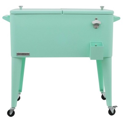 80qt Portable Rolling Patio Cooler - Mint - Permasteel