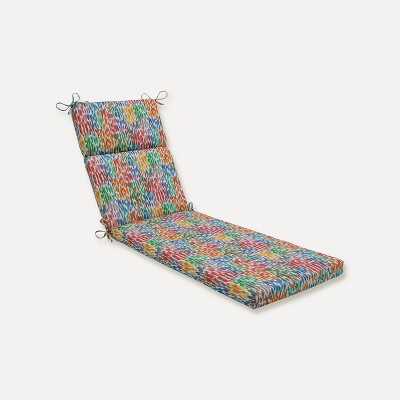 Make It Rain Zinnia Outdoor Chaise Lounge Cushion Blue - Pillow Perfect: Weather-Resistant with Ties