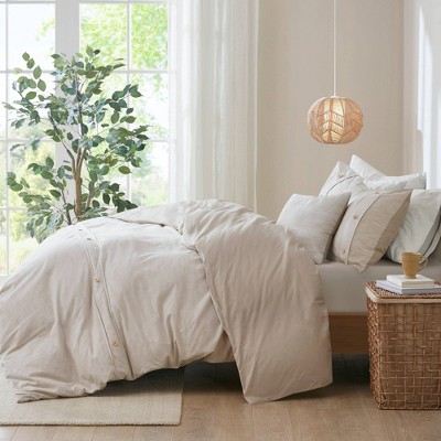 Natural Full Organic Cotton Comforter Cover Set with Insert