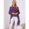 Seta T Women's Lantern Long Sleeve Round Neck High Low Irregular Hem Casual Blouse - 3 of 4