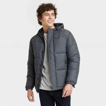 Men's Solid Midweight Puffer Jacket - Goodfellow & Co™ Heathered Gray