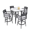 Christopher Knight Home Todd Patio 5 Piece Aluminum Swivel Bar Set with Removable Sunbrella Cushion - 2 of 4