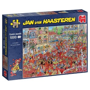 Jumbo Toys 1,000 Piece Jigsaw Puzzle: La Tomatina - 27" x 19" - 1 of 4