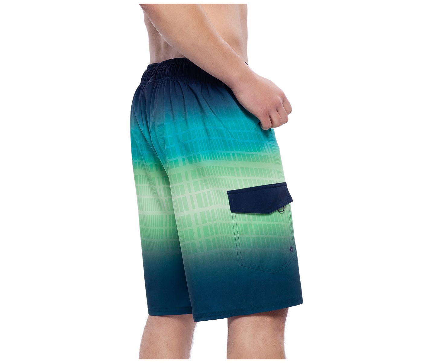 Мужские шорты Rokka&Rolla 9" Half Elastic Waist Board Swim Shorts -Green Vapor, size Medium, цвет: Зелёный — фото 6