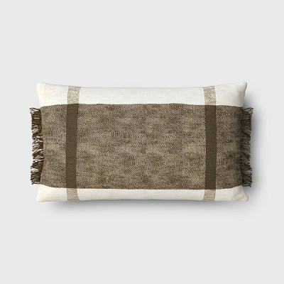 Oversized Textural Woven Lumbar Throw Pillow Cream - Threshold™ : Target