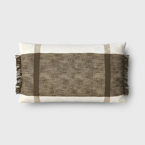 Oversized Textural Woven Lumbar Throw Pillow Cream - Threshold™