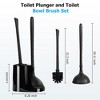 JANSNO Black 2-in-1 Toilet Plunger and Brush with Extended Handle, Bathroom Cleaning Supplies - 2 of 4