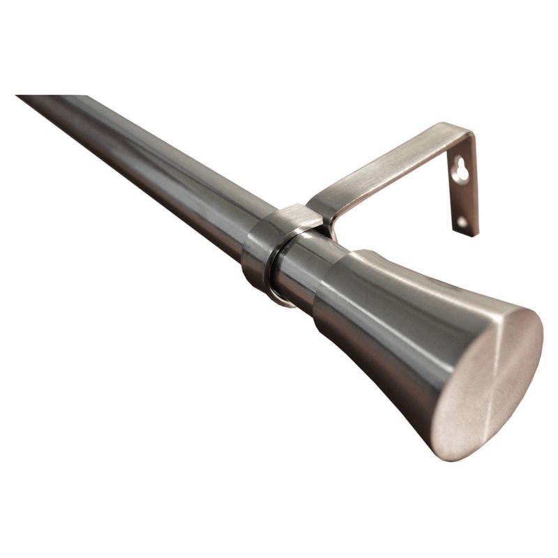 Versailles Home Fashions 54&#34;-86&#34; Stainless Steel Flare Indoor/Outdoor Curtain Rod - Brushed Nickel, 1 of 5