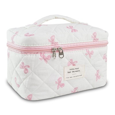 Generic Makeup Bag Organizer, Travel Makeup Bags for Women, Quilted Cosmetic Bag for Women